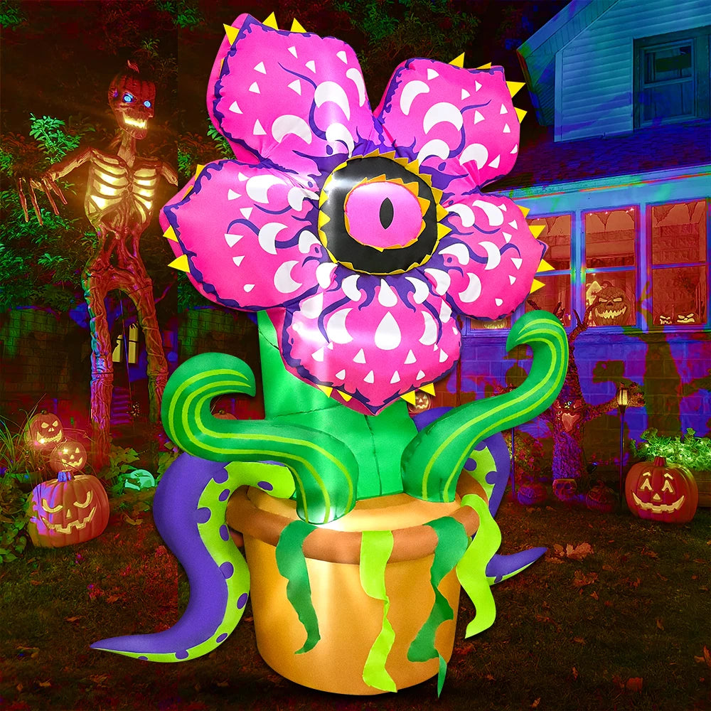 10FT Halloween Pumpkin Inflatable Home Outdoor Decoration Ghost Witch Blow Up Yard Props For Holiday Party Garden With Led