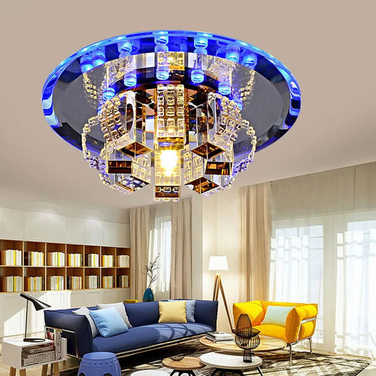 Modern K9 Crystal LED Ceiling Lamp Chandelier Pendant Lights Flush Mount Fixture