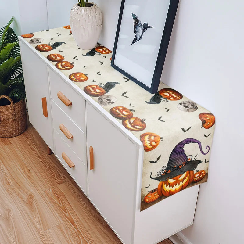 Halloween Horror Pumpkin Bat Table Runner Wedding Party Decorations Tablecloths Christmas Table Decorations Table Runners