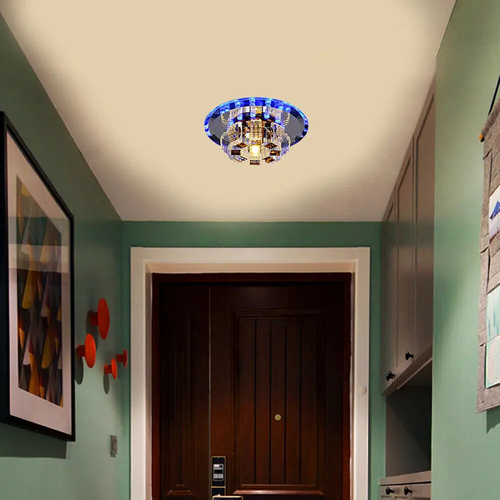 Modern K9 Crystal LED Ceiling Lamp Chandelier Pendant Lights Flush Mount Fixture