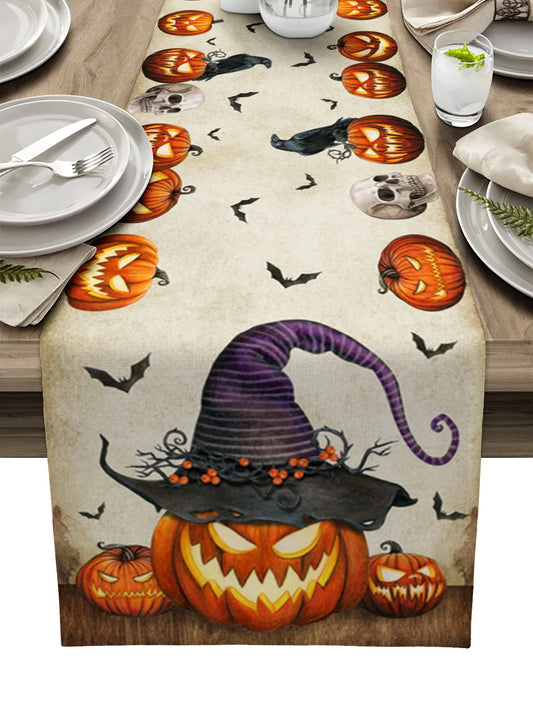 Halloween Horror Pumpkin Bat Table Runner Wedding Party Decorations Tablecloths Christmas Table Decorations Table Runners